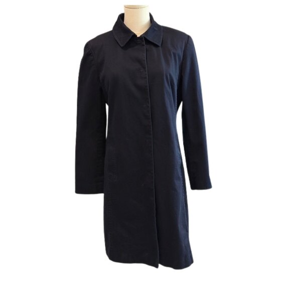 Talbots Jackets & Blazers - Talbots Women’s Navy Snap Front Coat Size 8 Classic Rain Jacket